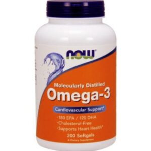 NOW FOODS Omega 3 Destylowana MOLEKULARNie 200 kaps.